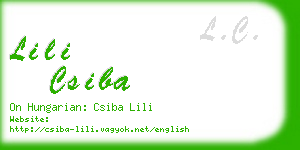 lili csiba business card